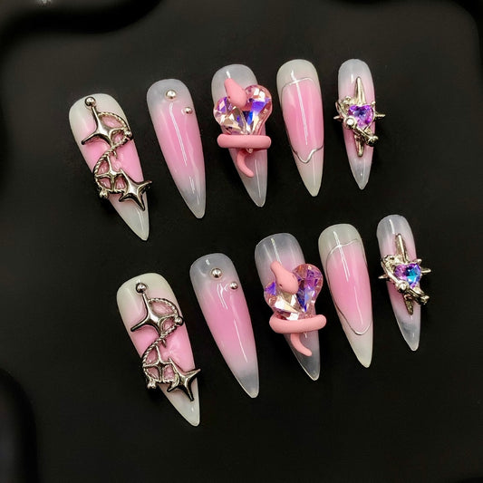 Pressii 167 Pink Venom Reusable Press-on Nail