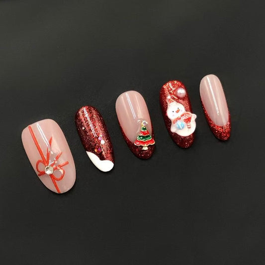 Pressii 165 Crimson Noel Reusable Press-on Nail