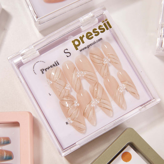 Pressii 8 Lace Pearl Handmade Reusable Press-on Nail