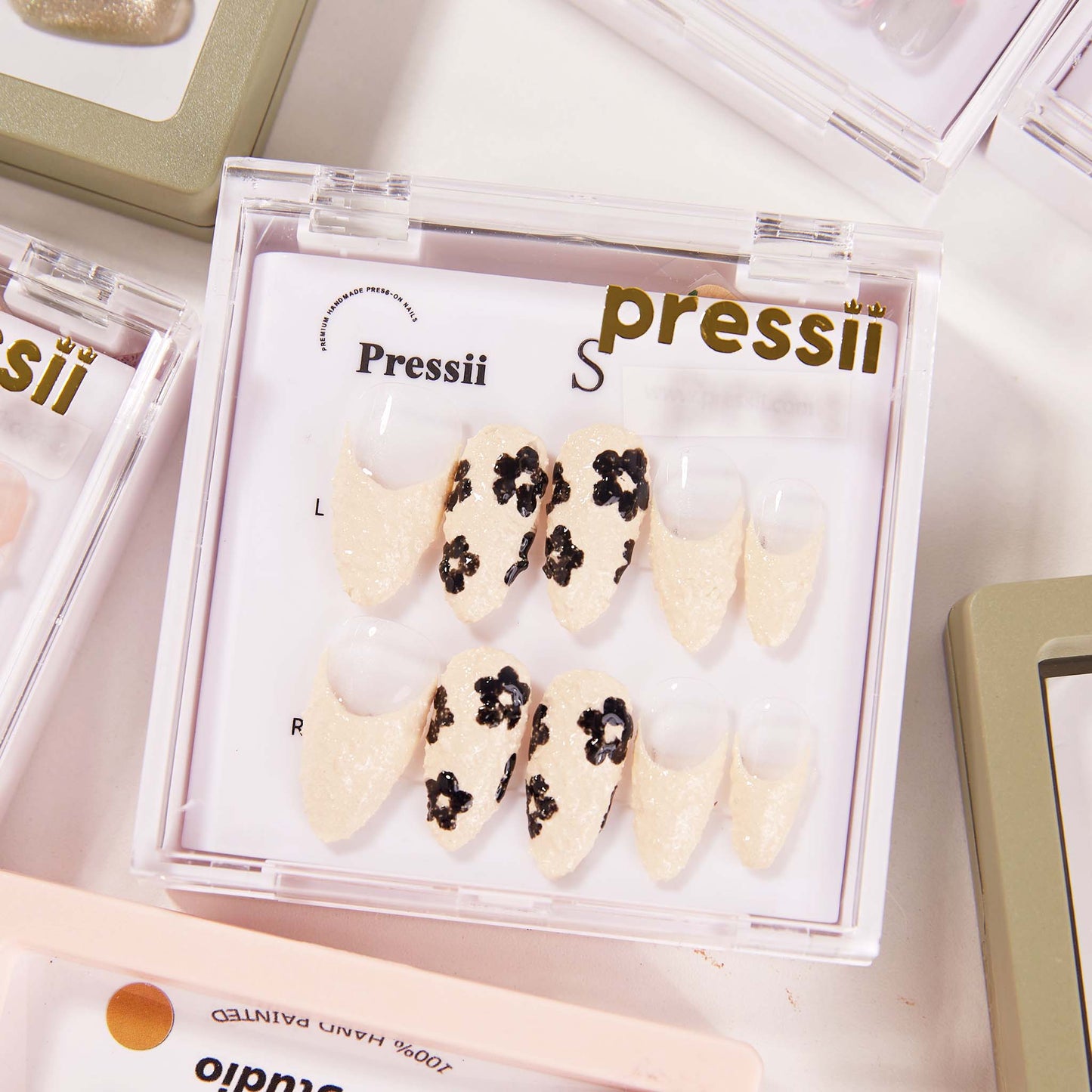 Pressii 72 milky Tips Press-on Nails Handmade Reusable Nail