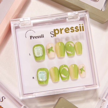 Green Short Press On Nails