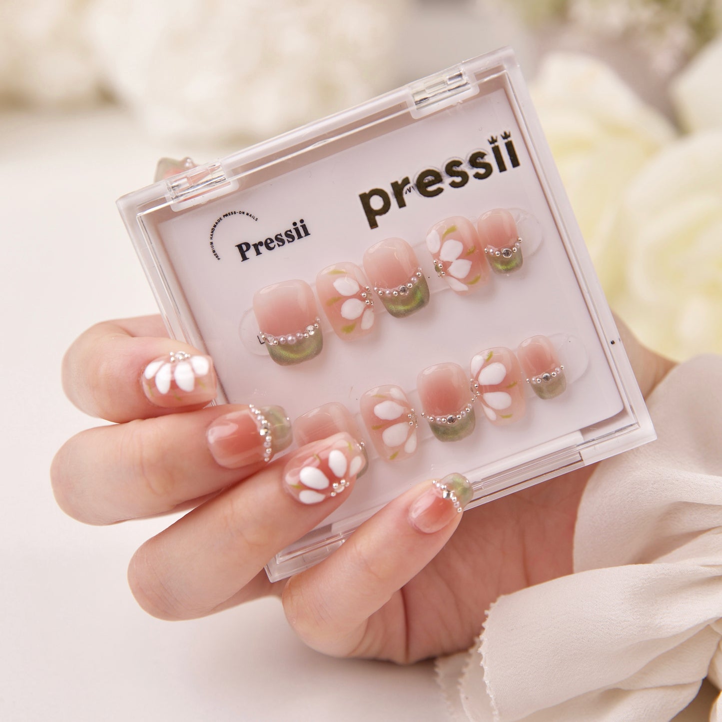 Pressii 98 Green Fairy Handmade Reusable Press-on Nail