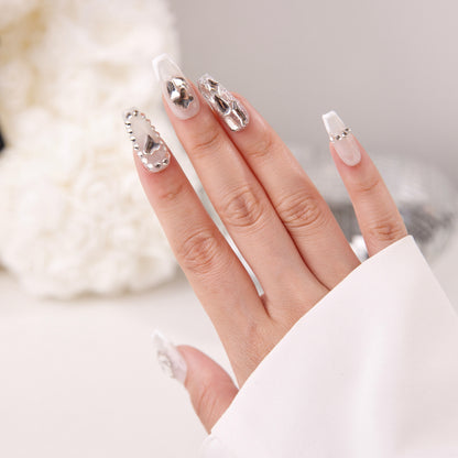 Pressii 15 Diamond Love Handmade Reusable Press-on Nail