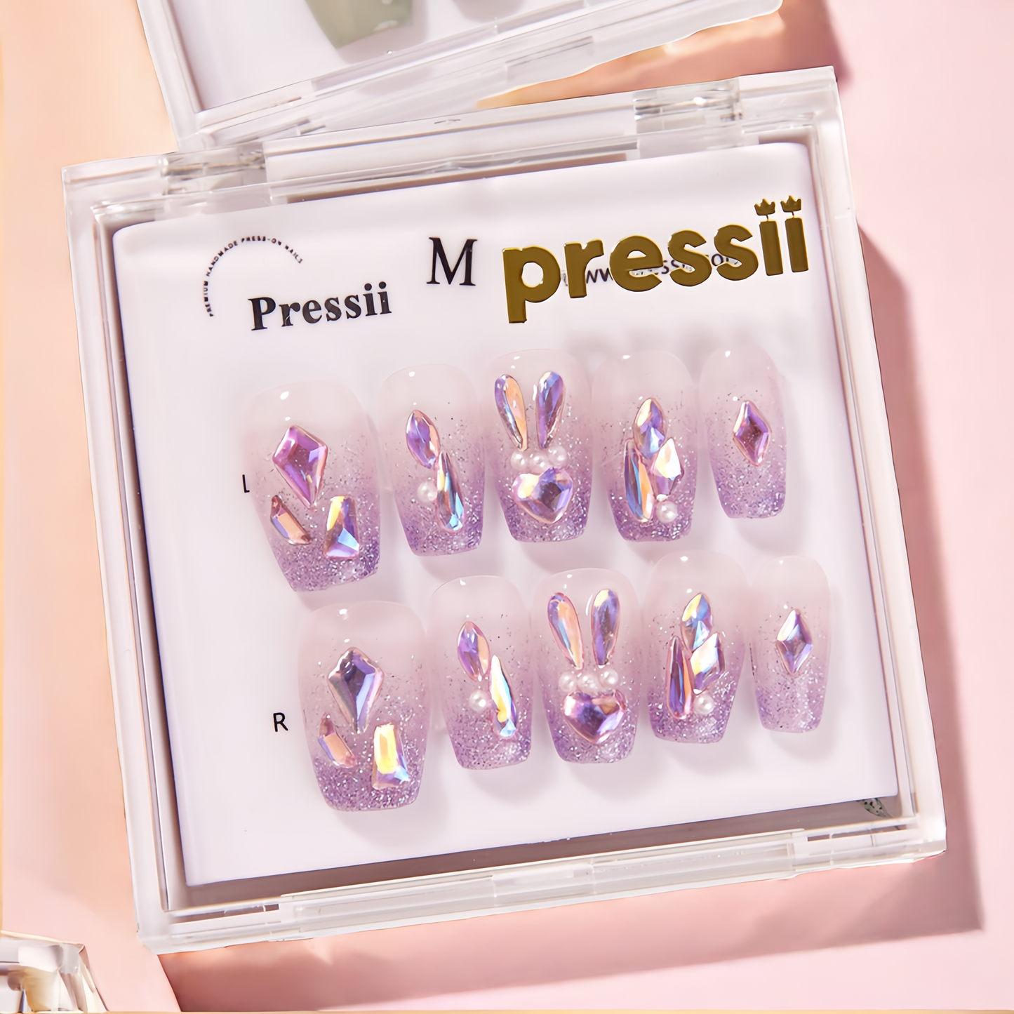 Pressii 103 Bunny Wonderland Handmade Reusable Press-on Nail