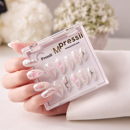 Pressii 148 Pink Cosmos Handmade Reusable Press-on Nail