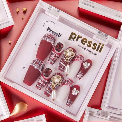 Pressii 19 Chic Rouge Handmade Reusable Press-on Nail