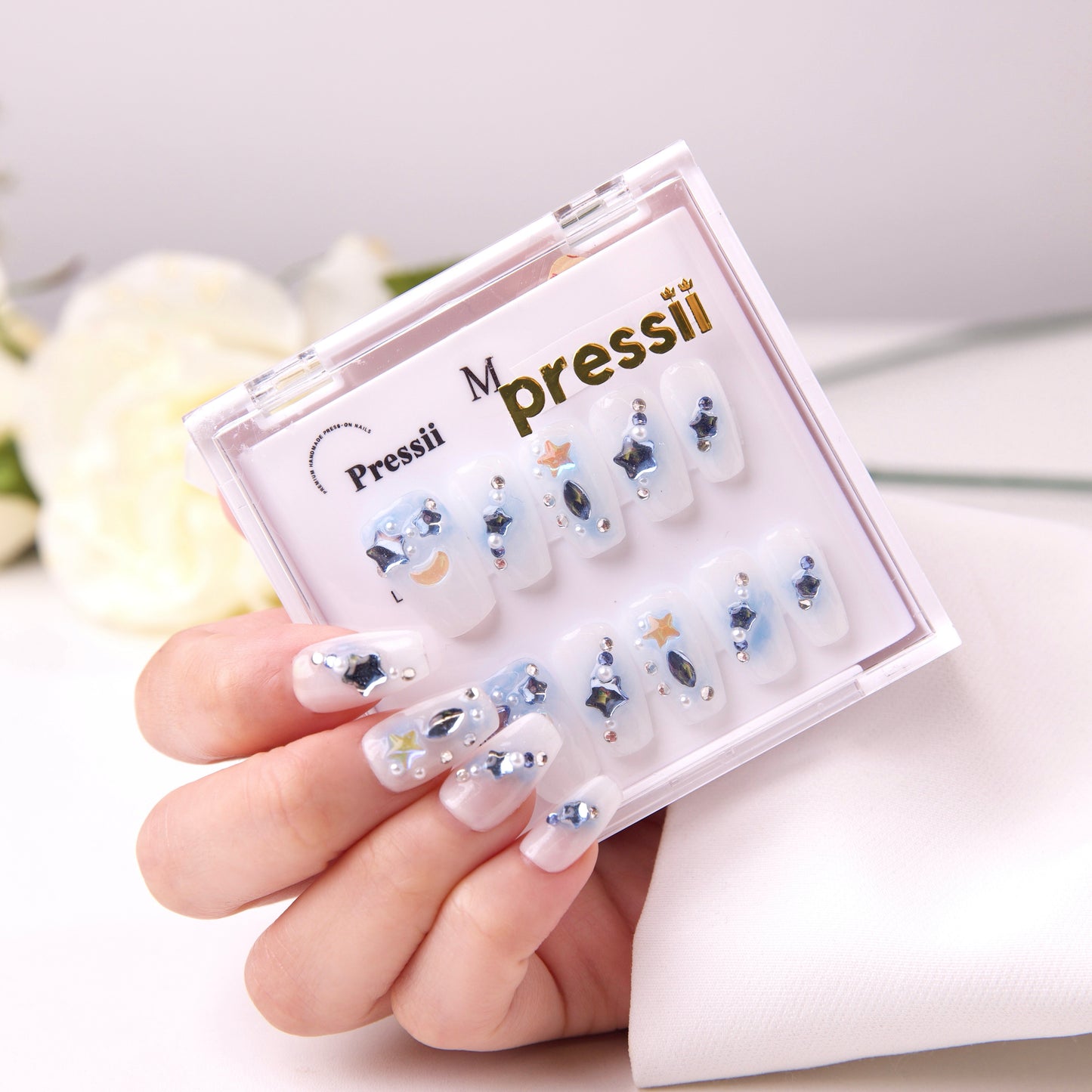 Pressii 46 Moon Night Handmade Reusable Press-on Nail