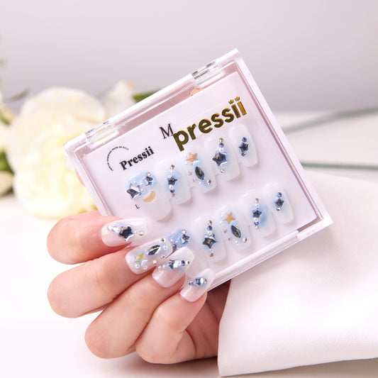 Pressii 46 Moon Night Handmade Reusable Press-on Nail