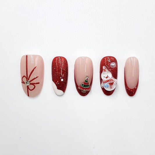 Pressii 165 Crimson Noel Reusable Press-on Nail