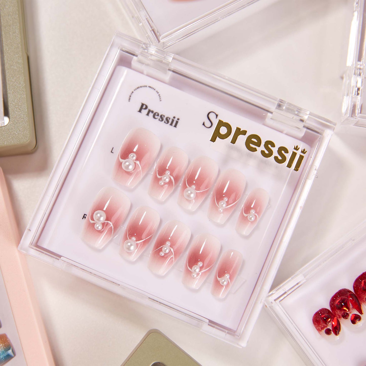 Pressii 77 Pink Oyster  Handmade Reusable Press-on Nail